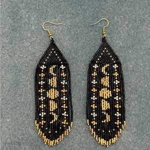 Beaded moon and stars earrings